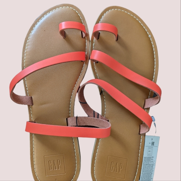 Gap Coral Neon Leather Strappy Sandal - Picture 2 of 3